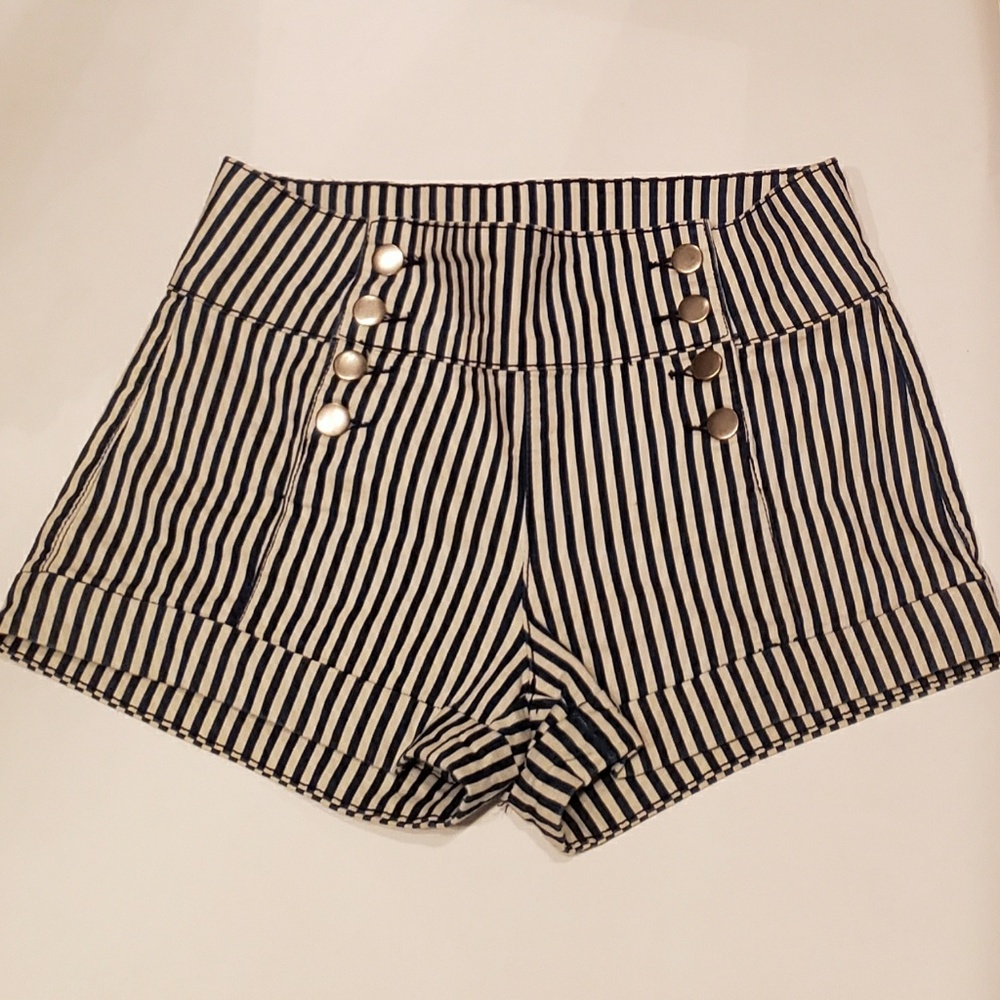 Forever 21 Button Striped Shorts